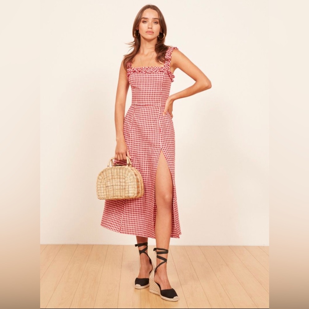 Reformation Lavender Dress May Check - Size 8